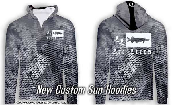 Custom 50+ UPF 1/4 Zip Sun Hoodies - Lee Lures